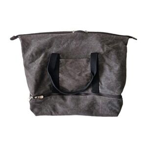 Lo & Sons Deluxe Tote Charcoal Dark Gray Washed Canvas Duffle Bag